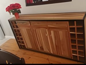 Namibian Kiaat Buffet with Integrated Wine Rack